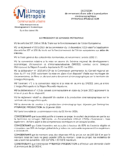 Décision de versement d'une aide à la production cinématographique à l'entreprise PYRAMIDE PRODUCTION