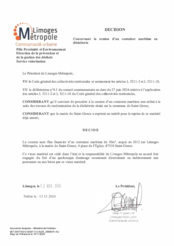Décision concernant la cession d'un container maritime en déchèterie