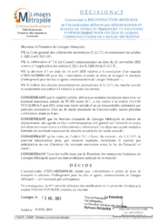 Décision n°5 concernant la reconduction anticipée de l'accord-cadre afférent aux réservations et achats de titres de transport et solutions d'hébergement pour les élus et agents communautaires de Limoges Métropole