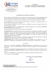 Décision de versement d'une aide à la transformation numérique EDIFIANCE CONSTRUCTIONS