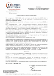 Décision de versement d'une aide à la transformation numérique avec l'entreprise LA ROCHELLE CONVOYAGE