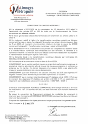 Décision de versement d'une aide à la transformation numérique avec l'entreprise LA ROCHELLE CONVOYAGE