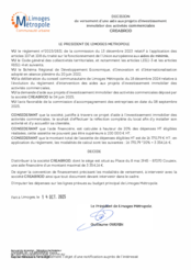 Décision de versement d'une aide aux projets d'investissement immobilier des activités commerciales à la société CREABROD