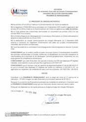 Décision de versement d'une aide aux projets d'investissement immobilier des activités commerciales à la PHARMACIE RENAISSANCE