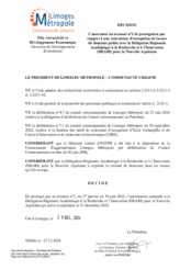 Décision concernant un avenant n°1 de prorogation par rapport à une convention d'occupation de locaux du domaine public avec la Délégation Régionale Académique à la Recherche et à l'innovation (DRARI) pour la Nouvelle Aquitaine