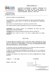Décision n°1 concernant la préparation, la passation, l'exécution et le règlement d'un marché de gré à gré relatif à la sensibilisation des élèves des écoles élémentaires au commerce équitable - Marché n°2022-C1540 