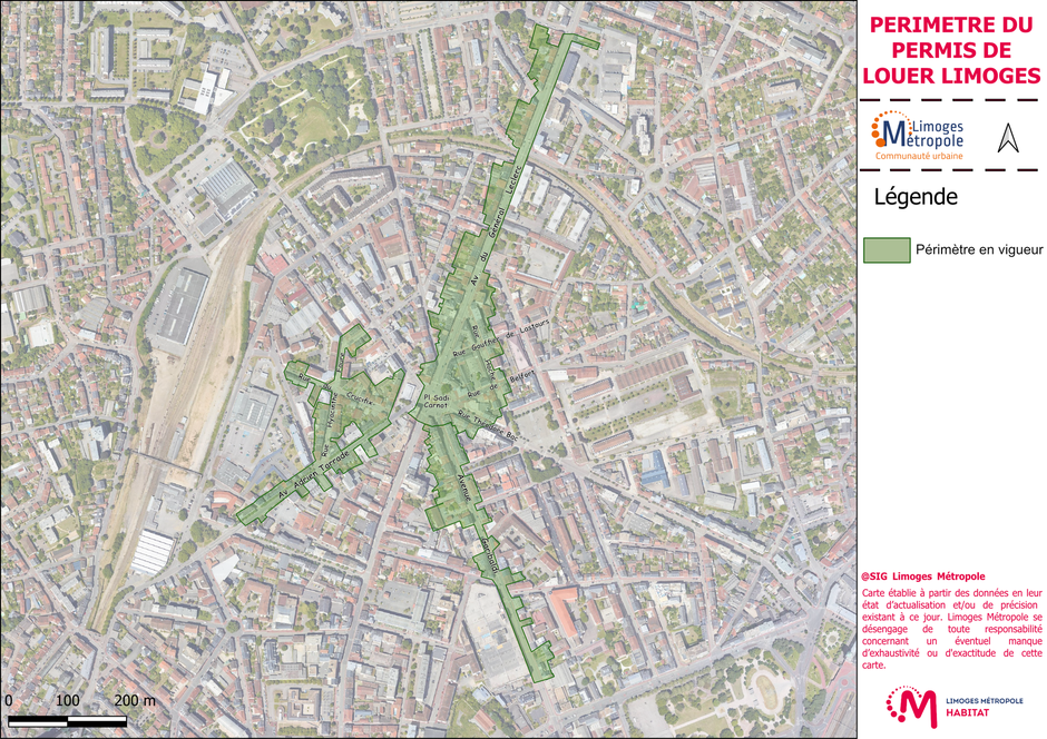 Plan extension périmètre Permis de louer site internet Limoges Métropole 