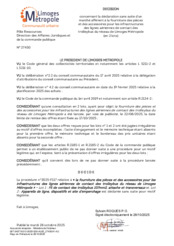 Décision concernant la déclaration sans suite du marché de fourniture des pièces et des accessoires pour les infrastructures des lignes aériennes de contact des trolleybus du réseau de transport en commun de Limoges Métropole (en 2 lots)