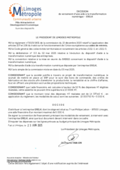 Décision de versement d'une aide à la transformation numérique - ERELK