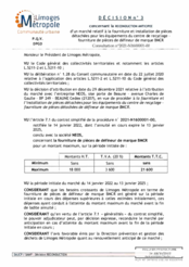 Décision n°3 concernant la reconduction anticipée d'un marché relatif à la fourniture et installation de pièces détachées pour les équipements du centre de recyclage - fourniture de pièces de défineur de marque BMCR