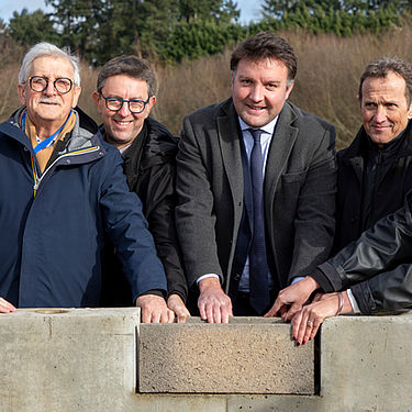 Pose de la prmière pierre de la chaufferie de Limoges Centre le 23 janvier 2026 