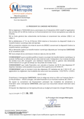 Décision de versement d'une aide à la transformation numérique CARSTAGE
