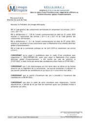 Décision n°1 relative à la sélection de candidatures dans le cadre d'une Procédure avec négociation afférent au Schéma directeur global d'assainissement