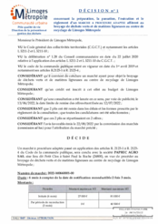 Décision n°1 concernant la préparation, la passation, l'exécution et le règlement d'un marché à procédure adaptée afférent au broyage de déchets verts et de matières ligneuses au centre de recyclage de Limoges Métropole