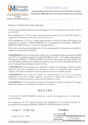 Décision n°2 concernant la reconduction anticipée d'un marché formalisé afférent aux travaux de marquage routier