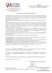Décision de versement d'une aide à la transformation numérique - CONCEPT INDUSTRIEL