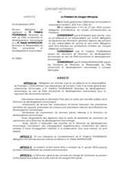 Arrêté portant délégation de signature à M. Frédéric FOURGNAUD, Directeur au sein du Pôle attractivité et développement économique et à M. Mehdi HAMMOUCHE, Directeur et Responsable du Pôle attractivité et développement économique.