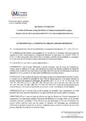 Décision concernant la saisine de Monsieur le Juge des Référés du Tribunal administratif de Limoges - Requête à fins de référé expertise