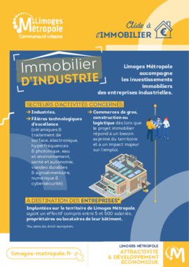 Flyer immobilier entreprise de l'industrie Limoges Métropole 