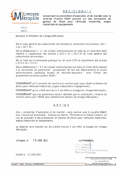 Décision n°1 concernant la convention d'exécution et de mandat avec la centrale d'achat UGAP portant sur des prestations de gestion de flotte pour véhicules industriels, engins industriels et équipements