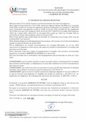 Décision de versement d'une aide aux projets d'investissement immobilier des activités commerciales - L'AUBERGE DE VEYRAC