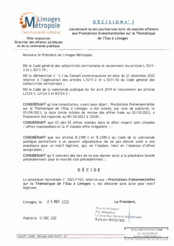 Décision n°1 concernant la déclaration sans suite du marché afférent aux Prestations Evénementielles sur la Thématique de l'Eau à Limoges 