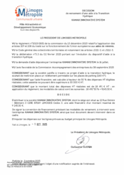 Décision de versement d'une aide à la transition hydrique à la société KAWAX INNOVATIVE SYSTEM