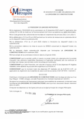 Décision de versement d'une aide à la cybersécurité à l'entreprise LA LIMOUSINE DE CONSTRUCTIONS