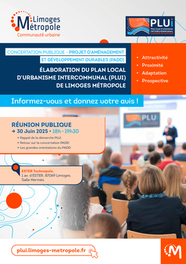 Affiche réunion publique PADD Limgoes Métropole 2025