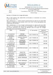 Décision n°2 concernant la reconduction anticipée d'un marché relatif aux travaux de bâtiment dans les locaux de Limoges Métropole-Consultation n°2021-F139 - lot 3: démolition, purges, désamiantage 