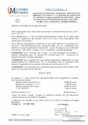 Décision n°3 concernant un avenant n°1 à l'opération de construction d'un bâtiment à usage de plateforme industrielle - centre de ressources du traitement des surfaces -Ester Limoges - lot 2