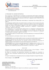 Décision de versement d'une aide à la transformation numérique - TOT.ME