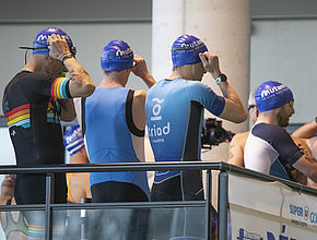 3e édition du Triathlon Limoges Métropole, nageurs se préparent - Agrandir l'image (fenêtre modale)