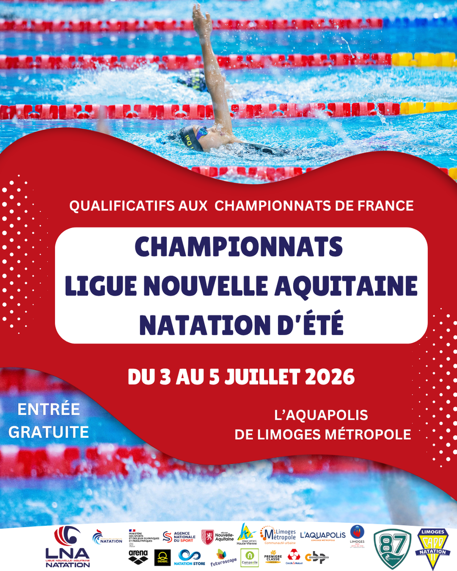Affiche championnat LNA Natation été 2026 Limoges