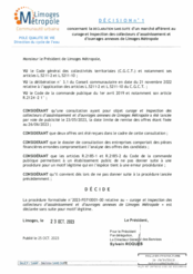 Décision n°1 concernant la déclaration sans suite d'un marché afférent au curage et inspection des collecteurs d'assainissement et d'ouvrages annexes de Limoges Métropole