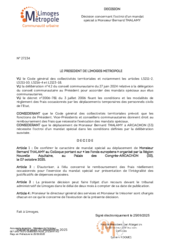 Décision concernant l'octroi d'un mandat spécial à Monsieur Bernard THALAMY