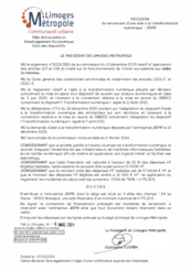 Décision de versement d'une aide à la transformation numérique - JDPR
