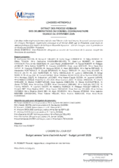 Budget annexe "zone d'activité Aureil" - budget primitif 2025