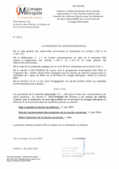Décision relative à l'affermissement de la tranche optionnelle n°3 du marché relatif à une mission de maîtrise d'œuvre pour la réalisation de deux lignes BHNS sur le territoire de Limoges Métropole