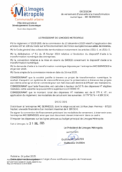 Décision de versement d'une aide à la transformation numérique MC SERVICES