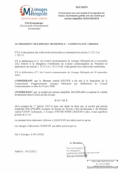 Décision concernant une convention d'occupation de locaux du domaine public avec la société par actions simplifiée MELIPHARM