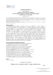 Budget annexe "transports urbains" - budget supplémentaire