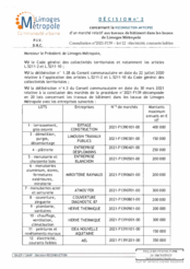 Décision n°2 concernant la reconduction anticipée d'un marché relatif aux travaux de bâtiment dans les locaux de Limoges Métropole-Consultation n°2021-F139 - lot 12: électricité, courants faibles