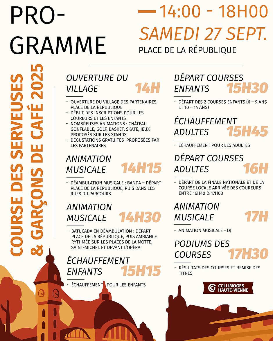 Progamme de la course des garçons de café 2025 