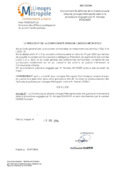 Décision concernant la défense de la Communauté Urbaine Limoges Métropole, suite à la procédure engagée par M. Nicolas RONDIER