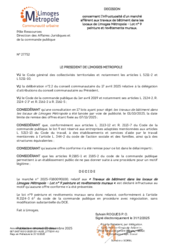 Décision concernant l’infructuosité d’un marché afférent aux travaux de bâtiment dans les locaux de Limoges Métropole - Lot n° 9 peinture et revêtements muraux.