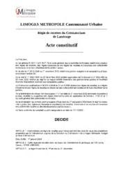 Acte constitutif - Régie de recettes du Crématorium de Landouge