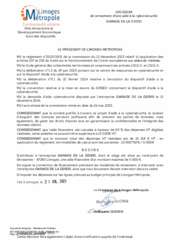 Décision de versement d'une aide à la cybersécurité Garage de la D2000