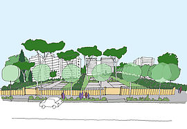 Rénovation Croquis Résidentialisation quartier Beaubreuil Limoges - Agrandir l'image (fenêtre modale)