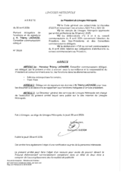 Arrêté portant délégation de fonctions et de signature à M. LACHAISE Thierry, Conseiller communautaire délégué